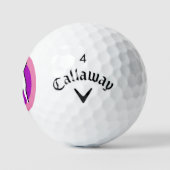 Roze/Paarse Dame Golfer Monogram Golfbal Golfballen (Logo)