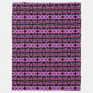 Roze Paarse decoratieve patroon Fleece Deken