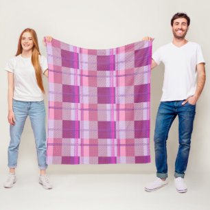 Roze Paarse Diagonale Plaid Deken