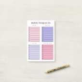 Roze Paarse dingen om te doen Post-it® Notes (Op bureau)