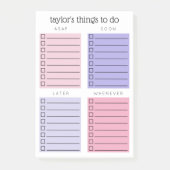 Roze Paarse dingen om te doen Post-it® Notes (Voorkant)