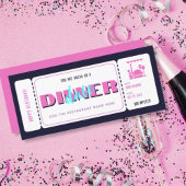 Roze Paarse Dinner Date Cadeaubon Ticket