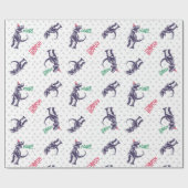 Roze Paarse dinosaurus Happy Birthday Cadeaupapier (Vlak)
