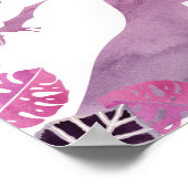 Roze Paarse Dinosaurus Verjaardagsgunst Teken Poster (Hoek)