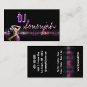Roze Paarse DJ Dance Party Visitekaartje (Voorkant / Achterkant)