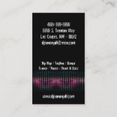 Roze Paarse DJ Dance Party Visitekaartje (Achterkant)