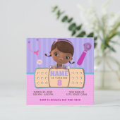 Roze Paarse Doc Stuffins Verjaardag Kaart (Staand voorkant)
