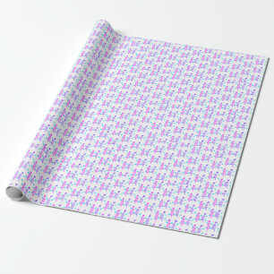 Roze Paarse doodle kerstboom sterren vakantie pa Cadeaupapier