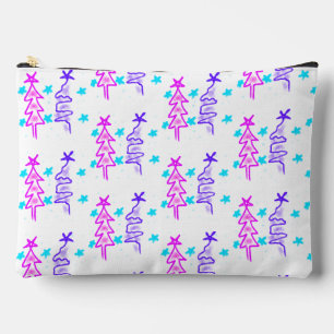 Roze Paarse doodle kerstboom sterren vakantie pa Etui