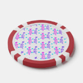 Roze Paarse doodle kerstboom sterren vakantie pa Poker Chips (Enkel)