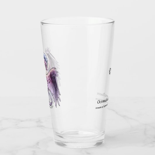 Roze Paarse Draak: Oktober's Geboortesteen Opal Glas (Links)