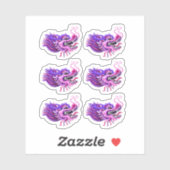 Roze & Paarse Drakenhoofden Sticker (Vel)