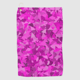 Roze Paarse Driehoek Patroon Golfhanddoek