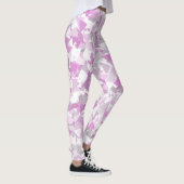 Roze Paarse Driehoek Patroon Leggings (Rechts)