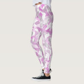 Roze Paarse Driehoek Patroon Leggings (Links)