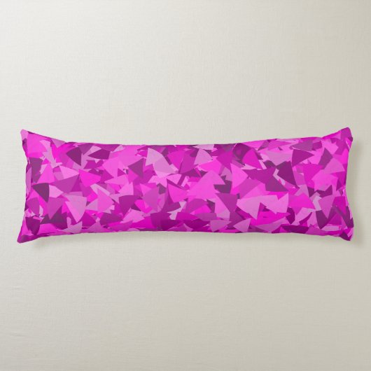 Roze Paarse Driehoek Patroon Lichaamskussen (Voorkant)