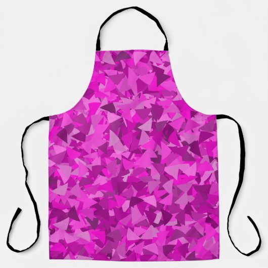 Roze Paarse Driehoek Patroon Schort (Voorkant)
