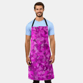 Roze Paarse Driehoek Patroon Schort (Gedragen)