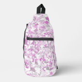 Roze Paarse Driehoek Patroon Sling Bag (Voorkant)