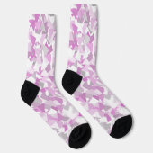 Roze Paarse Driehoek Patroon Sokken (Rechts)