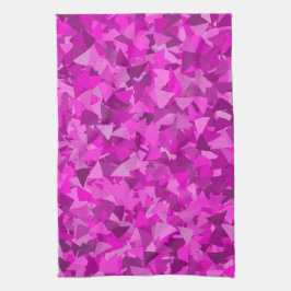 Roze Paarse Driehoek Patroon Theedoek