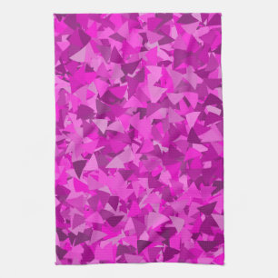Roze Paarse Driehoek Patroon Theedoek