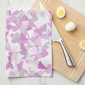 Roze Paarse Driehoek Patroon Theedoek (Quarter Fold)