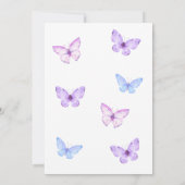 Roze Paarse Dusty Blue Butterfly Baby shower Kaart (Achterkant)