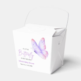 Roze Paarse Een Kleine Vlinder Baby Shower  Bedankdoosjes