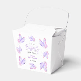 Roze Paarse Een Kleine Vlinder Baby Shower  Bedankdoosjes