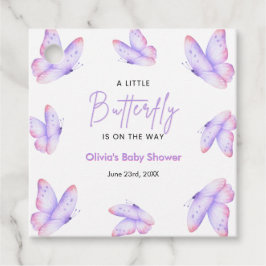Roze Paarse Een Kleine Vlinder Baby Shower  Bedankjes Labels