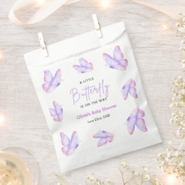 Roze Paarse Een Kleine Vlinder Baby Shower  Bedankzakje