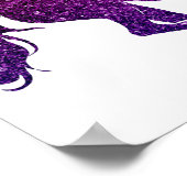 Roze & Paarse Eenhoorn Glitterposter Poster (Hoek)