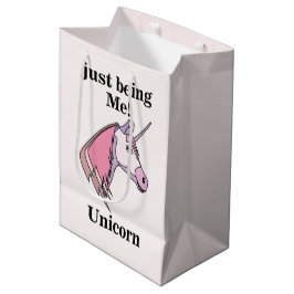 Roze Paarse Eenhoorn Hoofd Medium Cadeauzakje