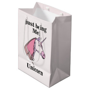 Roze Paarse Eenhoorn Hoofd Medium Cadeauzakje