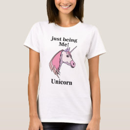 Roze Paarse Eenhoorn Hoofd T-shirt