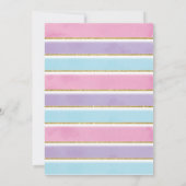 Roze Paarse Eenhoorn Magische Sterren Baby Shower Kaart (Achterkant)