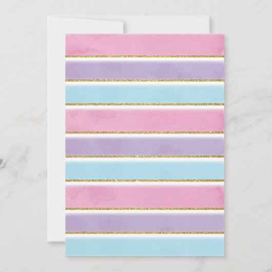 Roze Paarse Eenhoorn Magische Sterren Baby Shower Kaart (Achterkant)