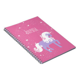 Roze Paarse eenhoorn naam Notitieboek