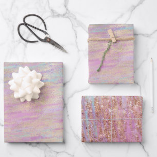 Roze Paarse Eenhoorn Sparkle Glitzy Gold Inpakpapier Vel