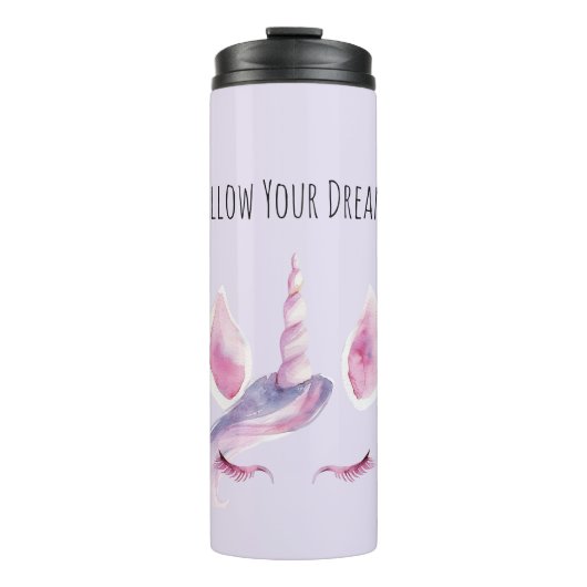 Roze Paarse Eenhoorn  Thermosbeker (Voorkant)