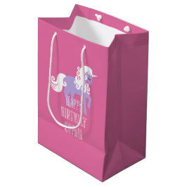 Roze Paarse Eenhoorn Verjaardag Medium Cadeauzakje