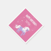 Roze Paarse Eenhoorn Verjaardag Servet (Hoek)
