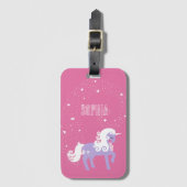 Roze Paarse eenhoornsterren Bagagelabel (Voorkant (verticaal))