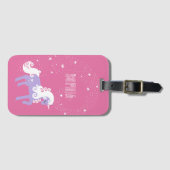 Roze Paarse eenhoornsterren Bagagelabel (Voorkant (horizontaal))