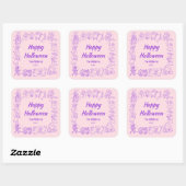 Roze Paarse eigenzinnige hand getrokken Doodles Ha Vierkante Sticker (Vel)