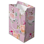 roze paarse elegant floranje medium cadeauzakje (Voorkant Gekanteld)