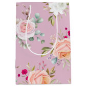roze paarse elegant floranje medium cadeauzakje (Voorkant)