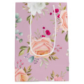 roze paarse elegant floranje medium cadeauzakje (Achterkant)