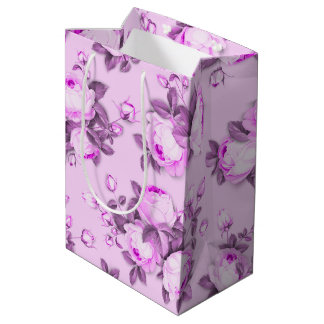 roze paarse elegant floranje medium cadeauzakje